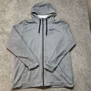 Nike Dri-FIT Full Zip Hoodie Mens XL Tall Gray CJ4317-071 Training Jacket